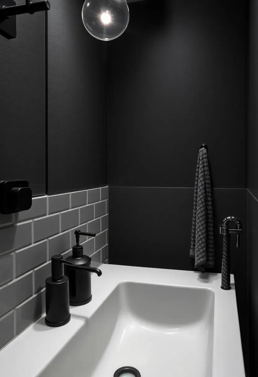Dark Accessories: From soap dispensers to towel​ bars, choosing bathroom ⁣accessories in deep⁣ hues ​or matte ⁢finishes ‍can tie the design together effortlessly