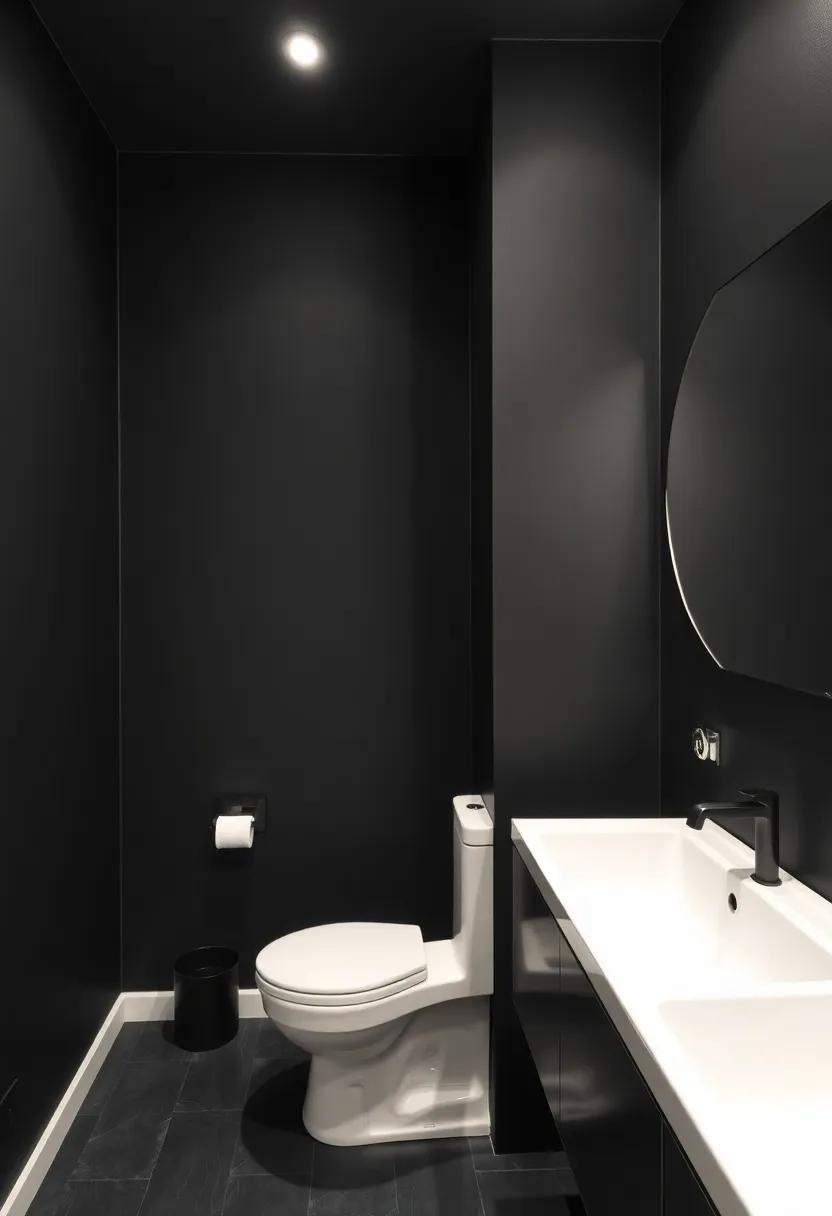monochrome Walls: Paint the walls a bold black ‌or ‍dark gray to create a striking‍ backdrop that enhances the visual weight ⁣of fixtures⁣ and accessories