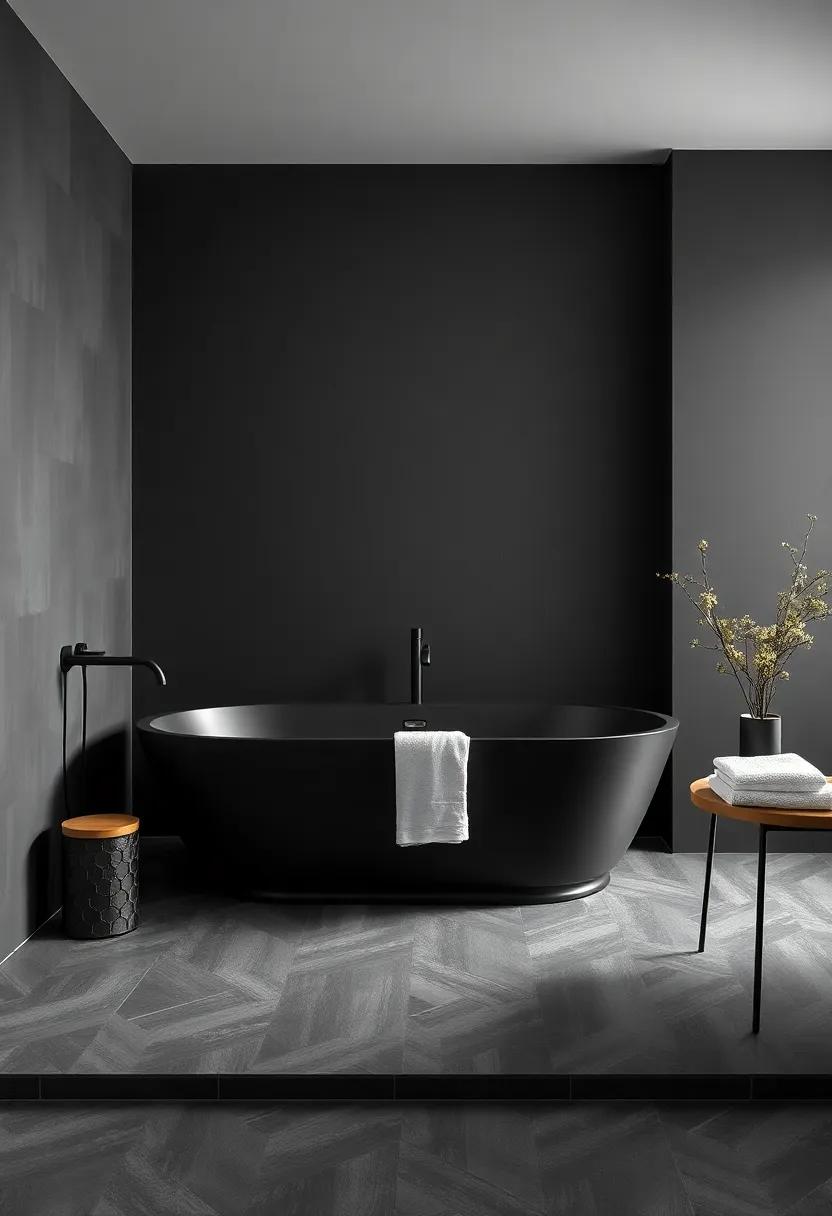 Statement Bathtubs: A matte black freestanding tub ‍can serve ⁤as ‌a ⁣bold centerpiece, making a ⁤strong ‌statement in a ⁣their dark-toned bathroom