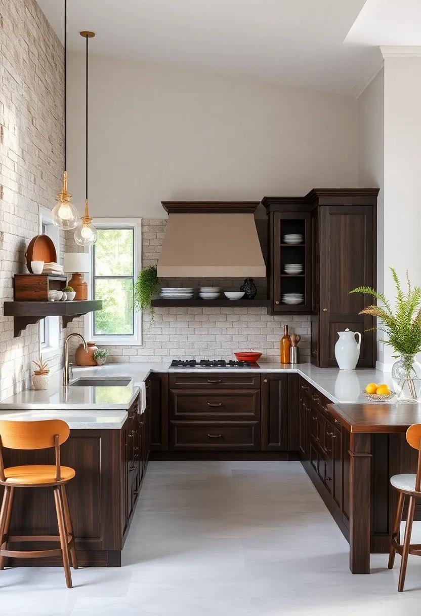 Dark Walnut and‌ antique​ White: Opt‍ for timeless elegance with dark walnut cabinetry⁤ complemented by antique white accents for⁤ a vintage-inspired space
