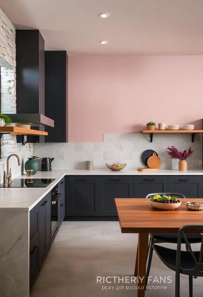 Muted Mauve and Charcoal: Dive into⁣ a modern trend with ⁢muted mauve paired with bold charcoal,​ creating a ‌unique and‍ stylish culinary experience