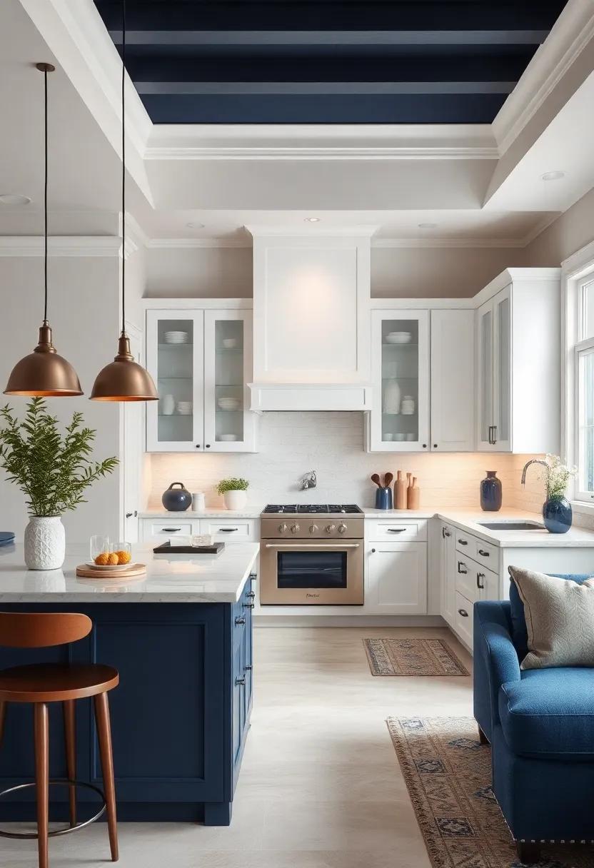 Timeless White and Navy: Create a classic yet fresh vibe ⁢by pairing crisp white cabinets with deep navy accents for a​ sophisticated look
