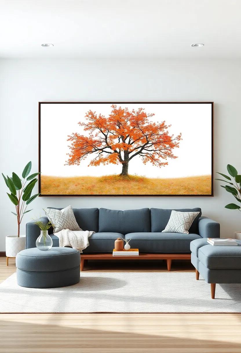 Seasonal ⁢Art ⁢Rotations: Refresh your decor with ‌large seasonal art that changes throughout the year, keeping the living room lively and inviting