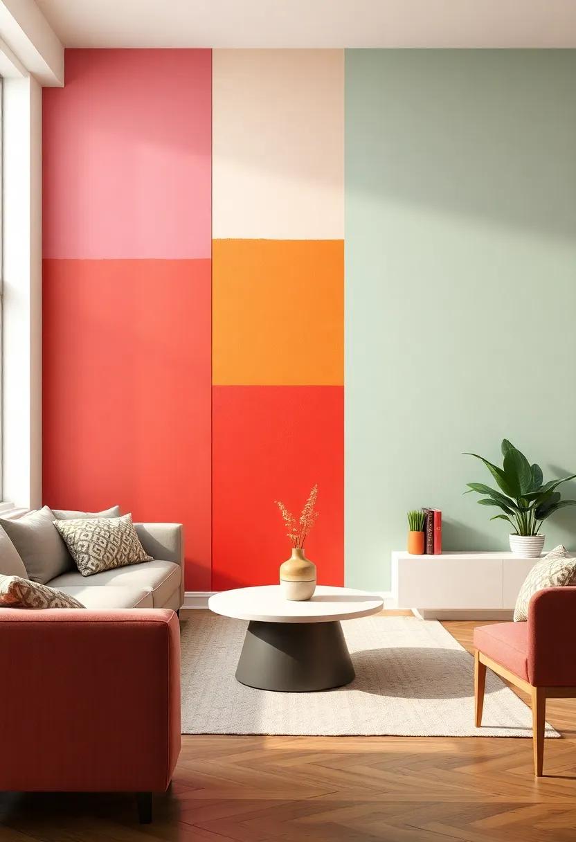 Color-Blocked ⁤Artwork: Incorporate large blocks of color ​in varying shades that resonate with your‌ living room palette⁢ for⁢ a bold and artistic⁣ statement
