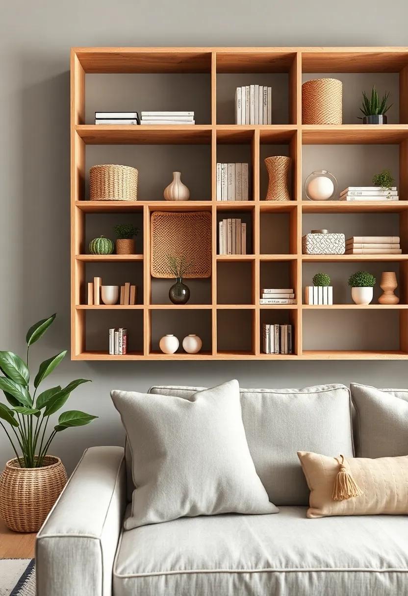 Textured Trends: Experiment with shelves⁣ made from different materials—such as rattan or cork—to create a visually rich and inviting storage solution