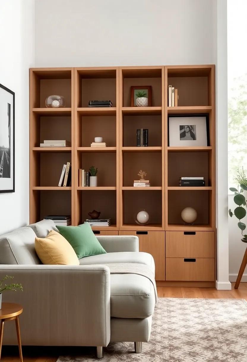 Integrated Seating: Maximize space and style with integrated couch cubby‍ shelves that double as seating, offering a stylish and practical solution ⁣for small rooms