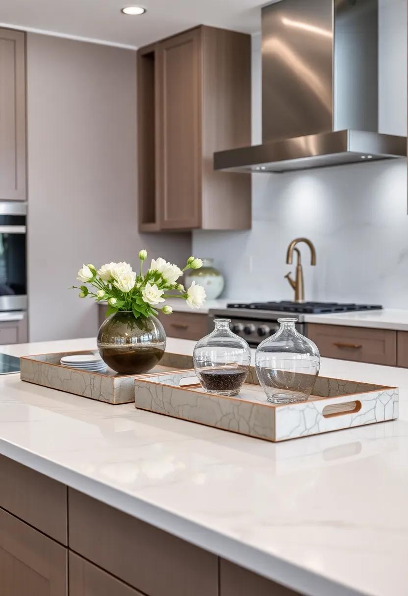 Decorative Trays: Utilize, elegant decorative trays on counters or tables ‍to manage clutter while providing a stylish pop of personality