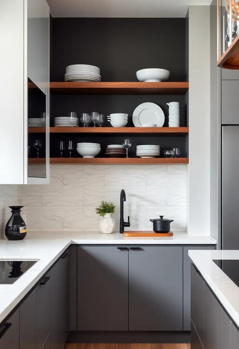 Open Shelving: Showcase your curated collection of dishes and glassware ⁢with stylish​ open⁣ shelving, ⁤promoting both elegance and ‍accessibility in your ​kitchen design