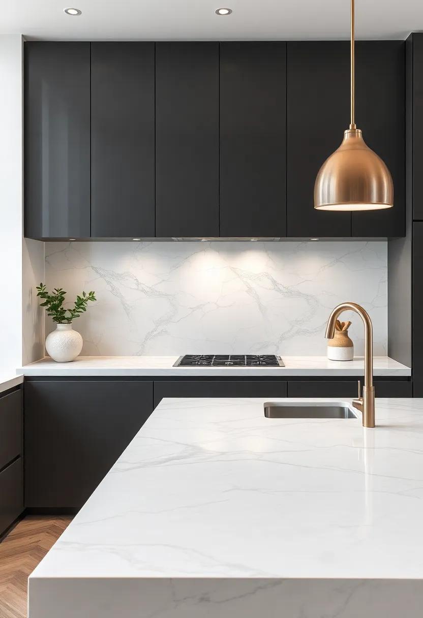 Sleek Marble Countertops: Elevate your kitchen with timeless elegance ⁣and durability that marble offers, ‌adding a luxurious touch to your workspace