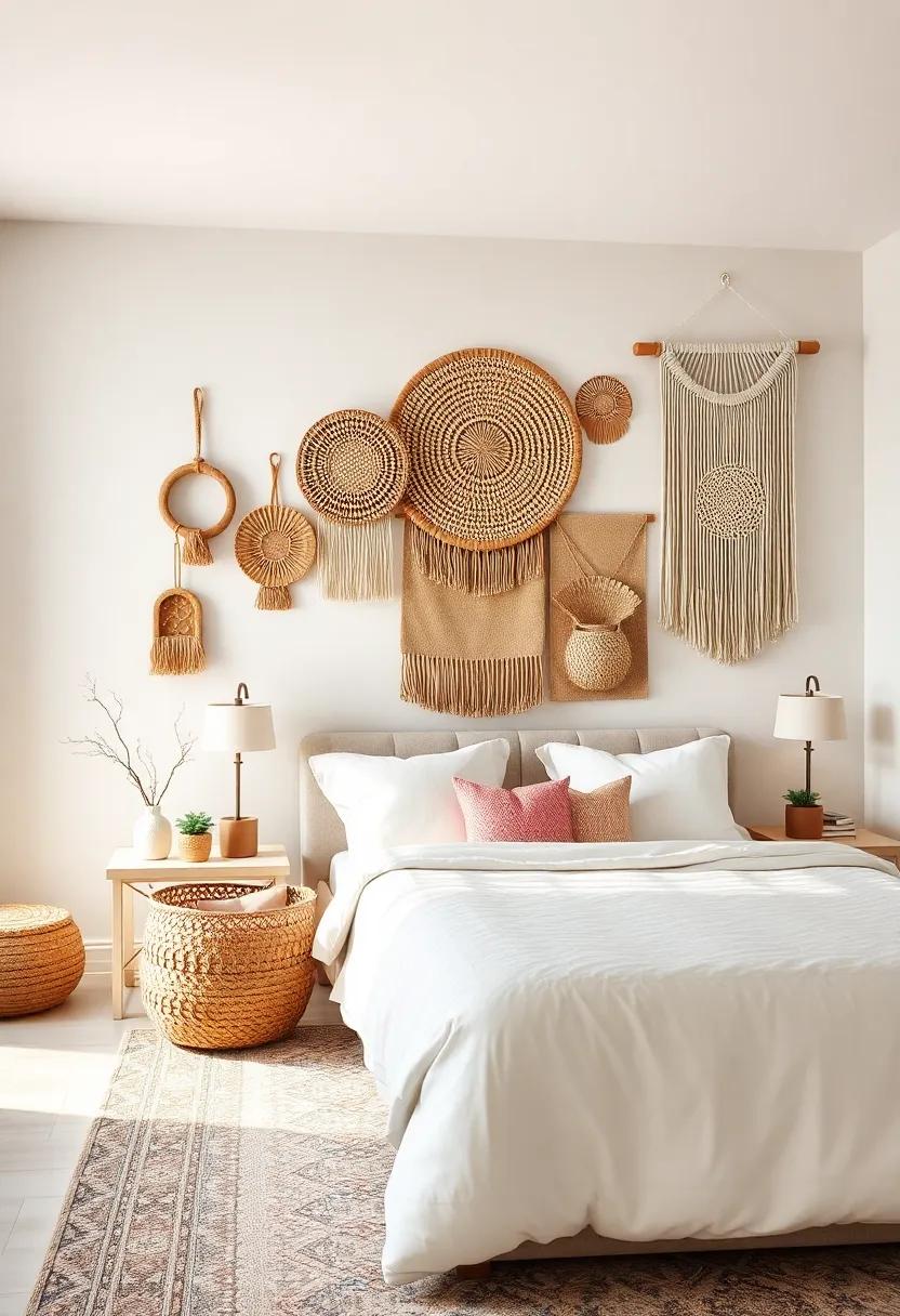 Dimensional ​Wall Decor: Add unique wall hangings such as wicker, macramé, or framed ⁢quilts for added texture and visual interest