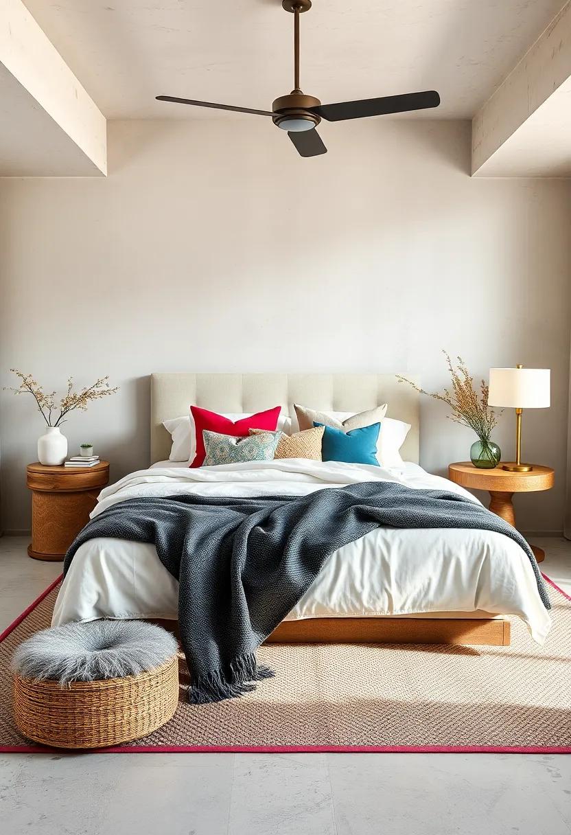 Neutral Bedding​ with‌ Pops ‍of Color: Choose base bedding in ⁢soft ​hues and introduce ‌throw ⁤pillows ⁢or blankets in vibrant shades to invoke interest‌ and warmth