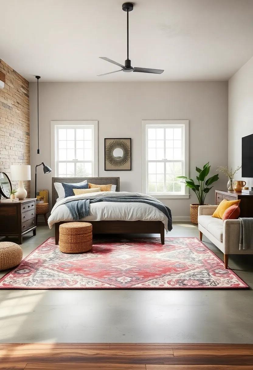 Statement Rugs: Choose a large area rug with an eye-catching pattern to anchor the room and add an inviting‍ touch ⁤to your farmhouse bedroom