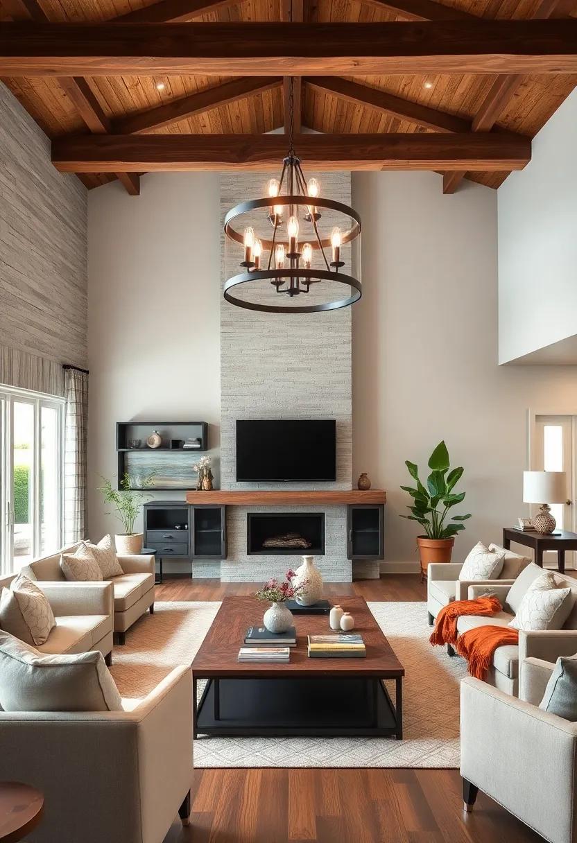 Statement Lighting: Invest in a standout light fixture, like a wrought iron chandelier or a large ‌pendant, to ‌serve as a focal point and set the ⁣tone for the entire room