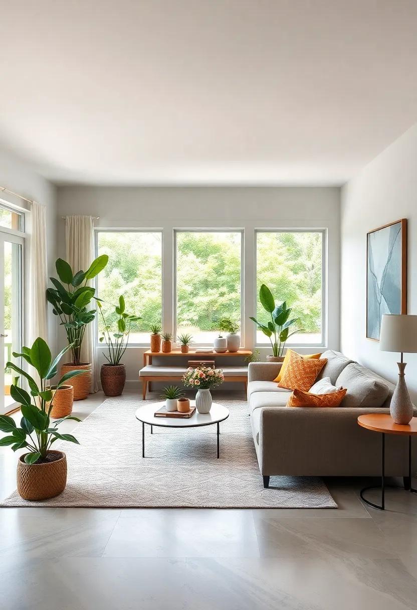 Display greenery: ⁢Integrate plants and greenery in your design to bring life and freshness into⁣ the⁣ room,evoking a sense of nature within your home