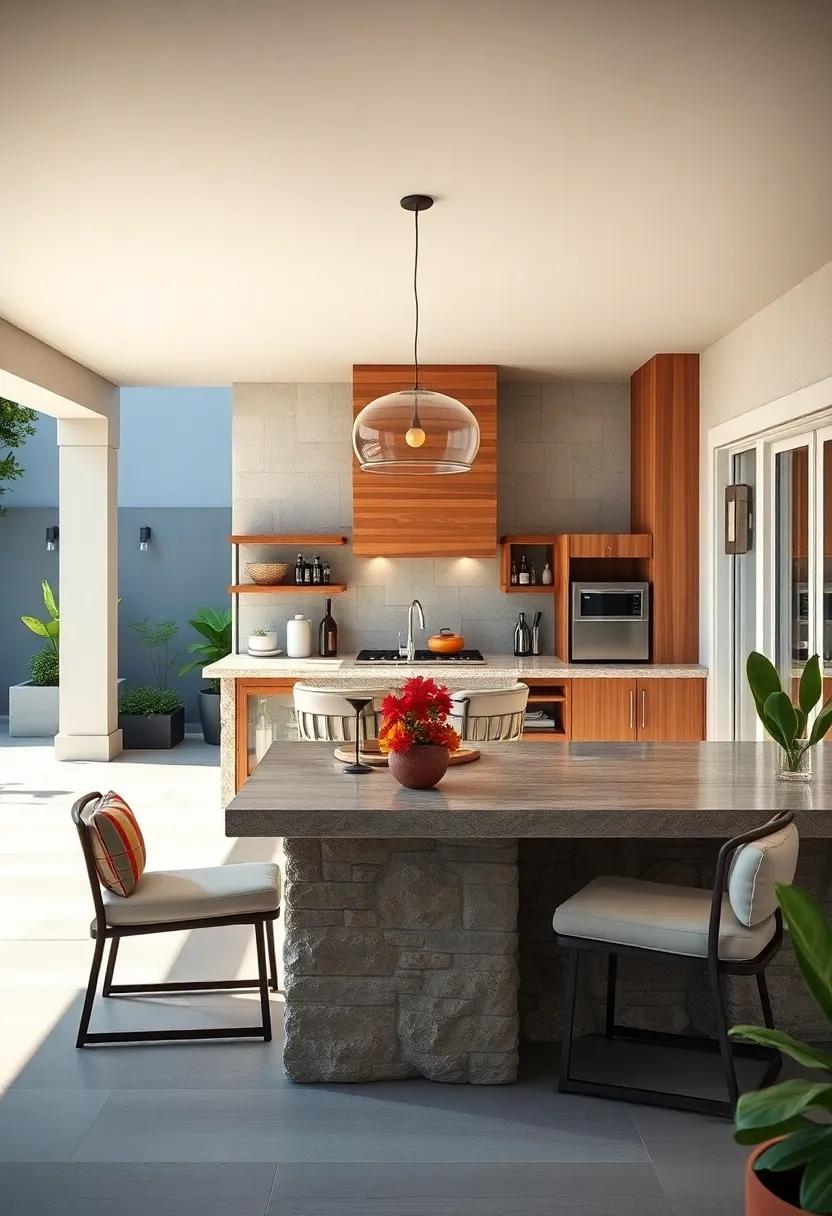Consider a bar made from natural stone to blend with‌ your landscape, providing a sturdy and beautiful place for ⁣family and friends to sit and unwind