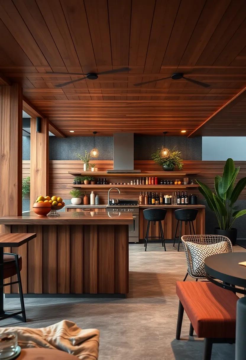 Experiment with vertical bar seating designed with a skateboard-style aesthetic, ⁣capturing a trendy vibe that appeals to younger crowds
