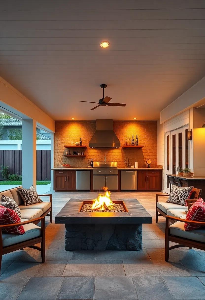 Incorporate a fire pit into ⁣your bar area, allowing friends and family to gather around⁢ it while enjoying s'mores and warm drinks​ on cooler evenings