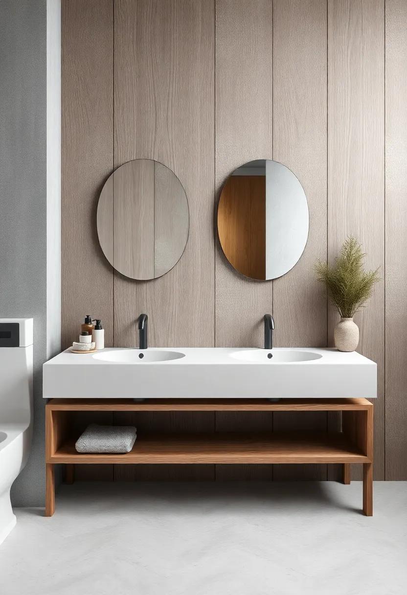 Pairing Contemporary Sinks with Rustic Backgrounds for Contrast