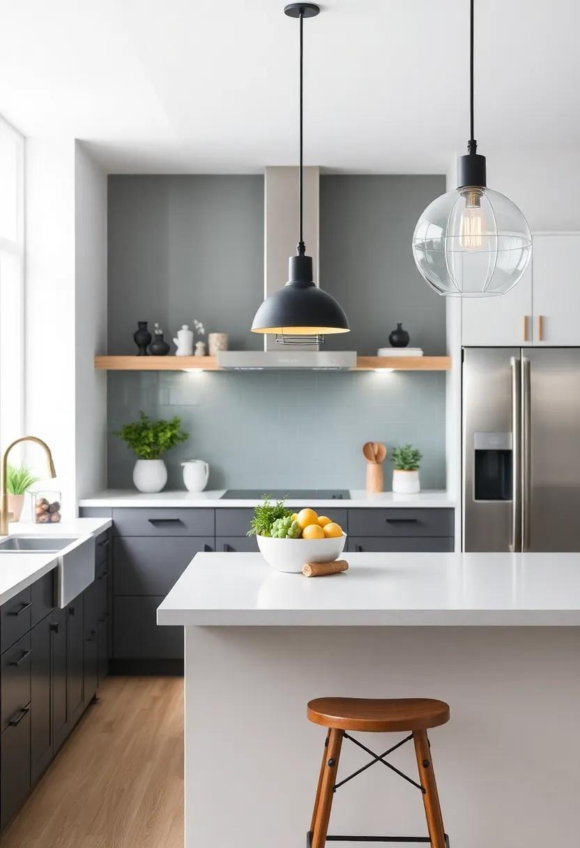 Bright Lighting Fixtures: Illuminate ⁤your culinary space with striking pendant lights or ⁤stylish chandeliers that serve‌ as focal points⁣ while providing‌ ample light