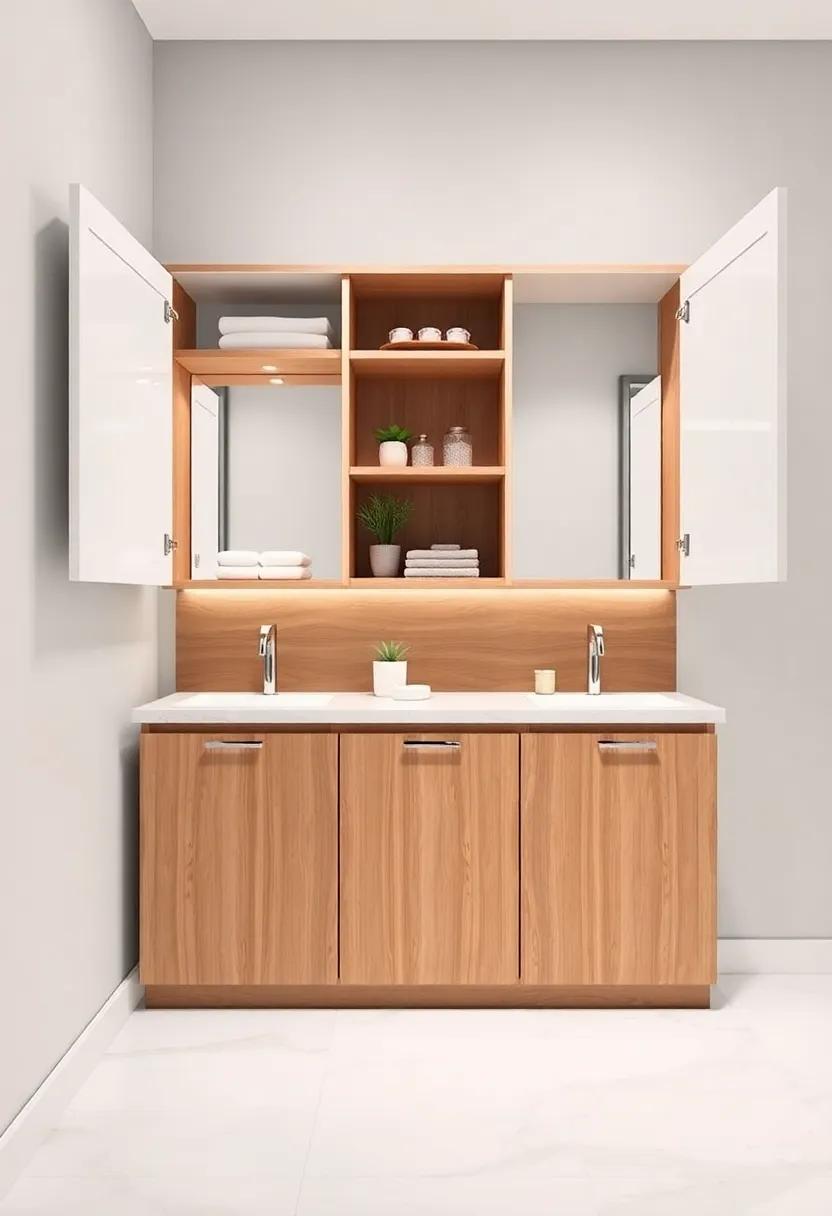 Choose cabinets with open shelving at the top to display decorative items while providing ⁤enclosed storage at the⁢ bottom