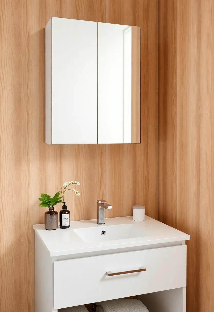 Invest in a mirrored cabinet that doubles as a vanity ‌mirror, ‍providing‌ storage and functionality in one sleek design