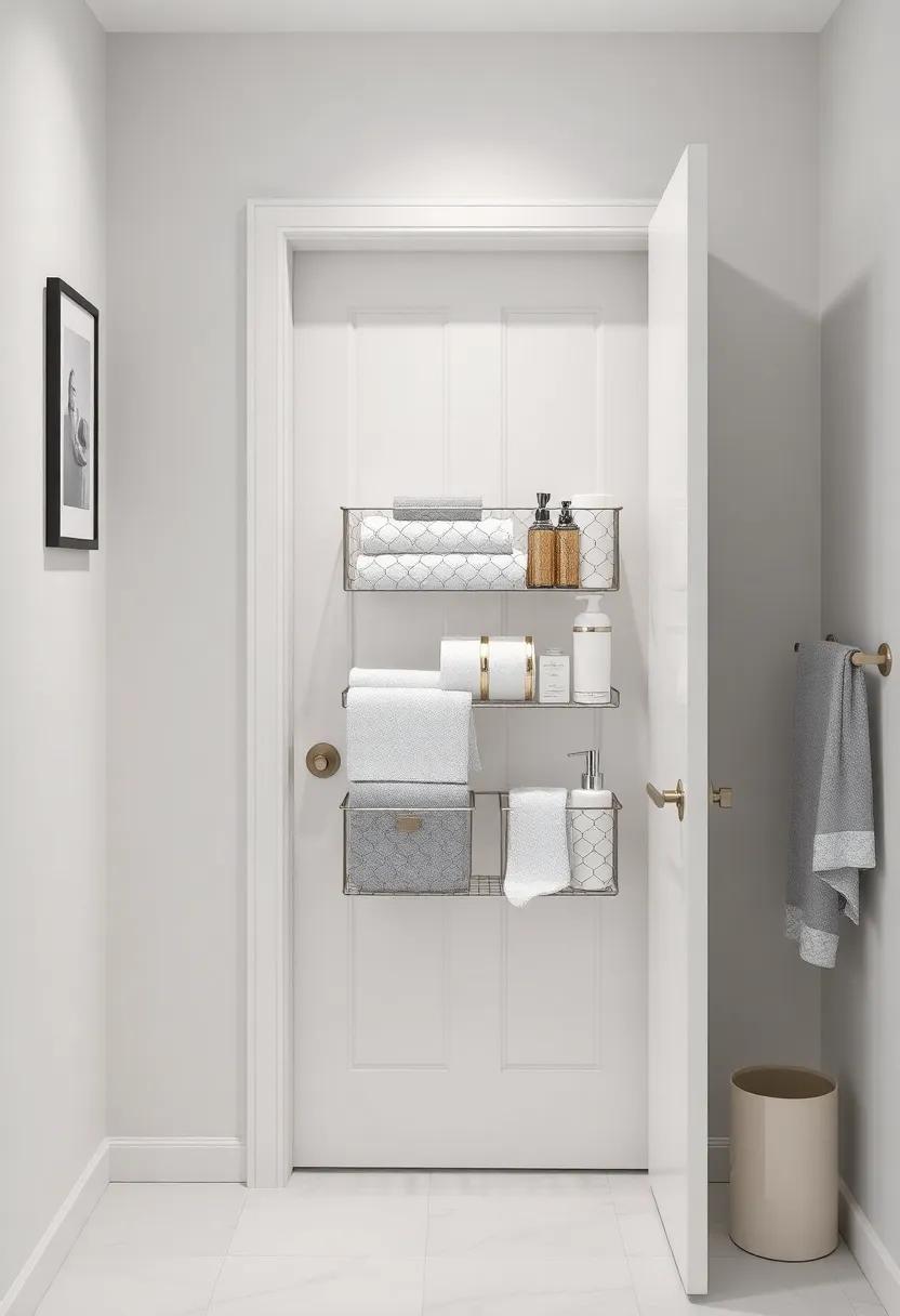 Make the most of your bathroom ⁤door by adding an over-the-door organizer for ⁢quick access to essentials like towels and toiletries