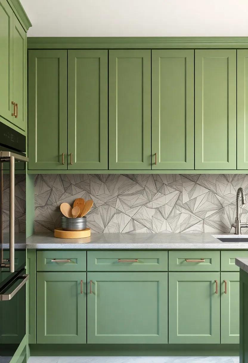 Showcasing Artistic⁤ Backsplashes to Compliment⁤ Green Cabi Nets