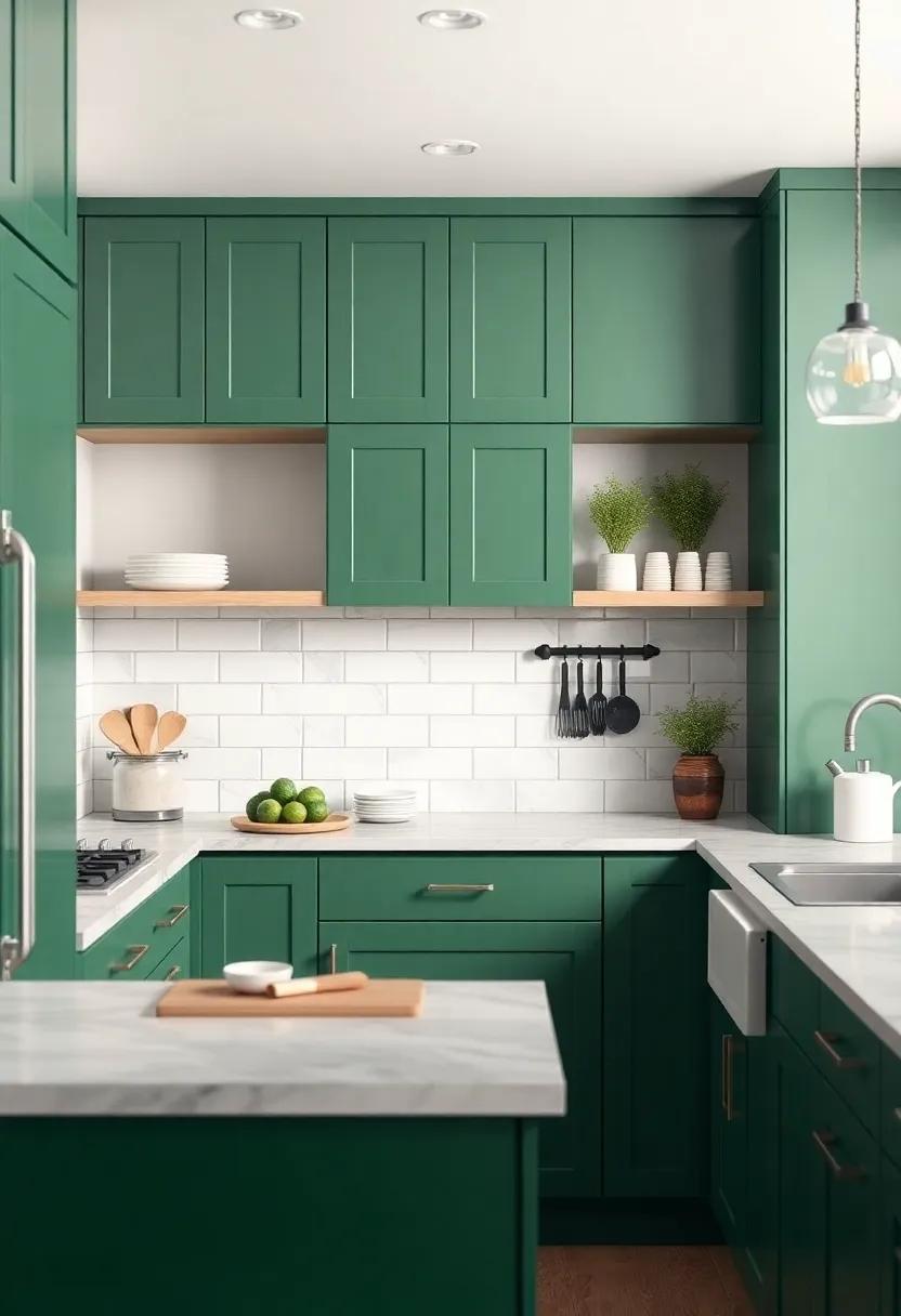 Small Kitchen Layouts That Celebrate‍ Green Cabinetry