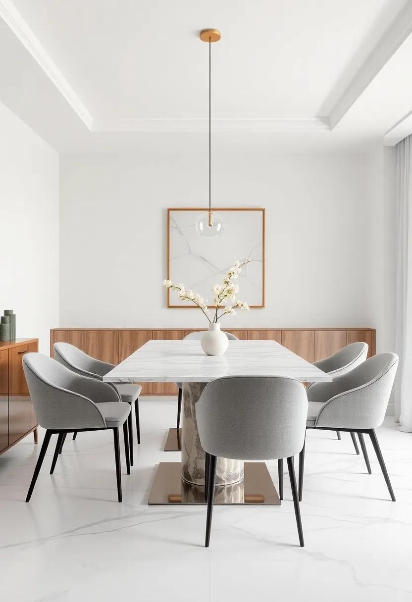 Iconic Furniture Pairings: Marble Tabletops ‍with ⁣Artistic Dining Chairs