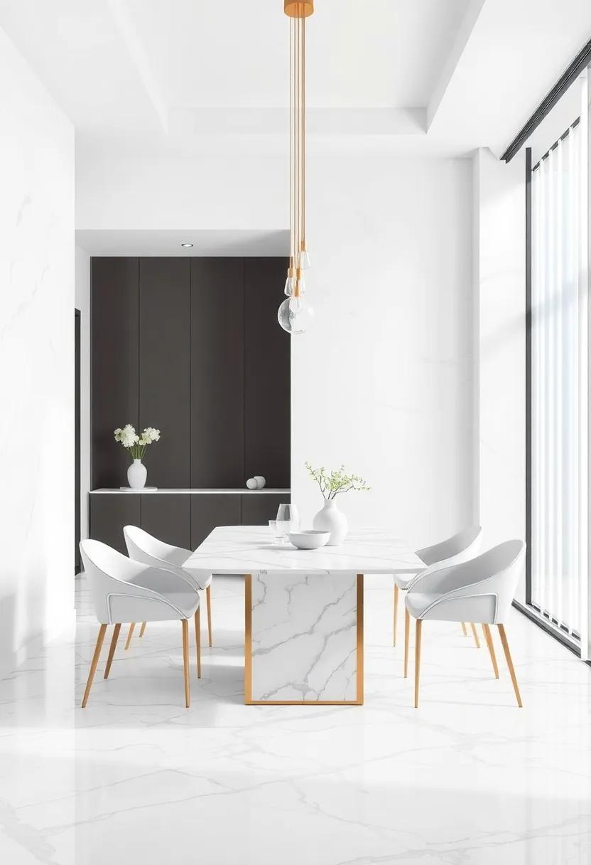 Beyond the‌ Table: Incorporating Marble‌ Accents Around ​the Dining ⁢Space