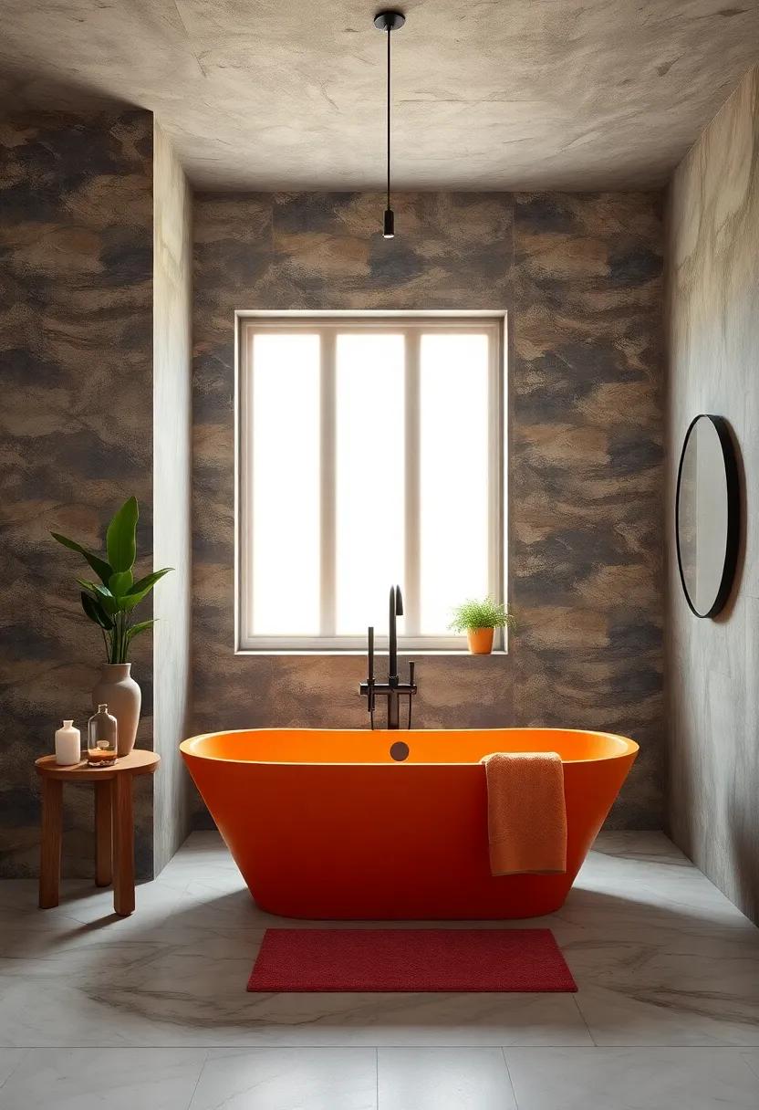Bold and Beautiful: Make a statement with a⁣ vibrant-colored tub as the focal point of your⁣ bathroom décor