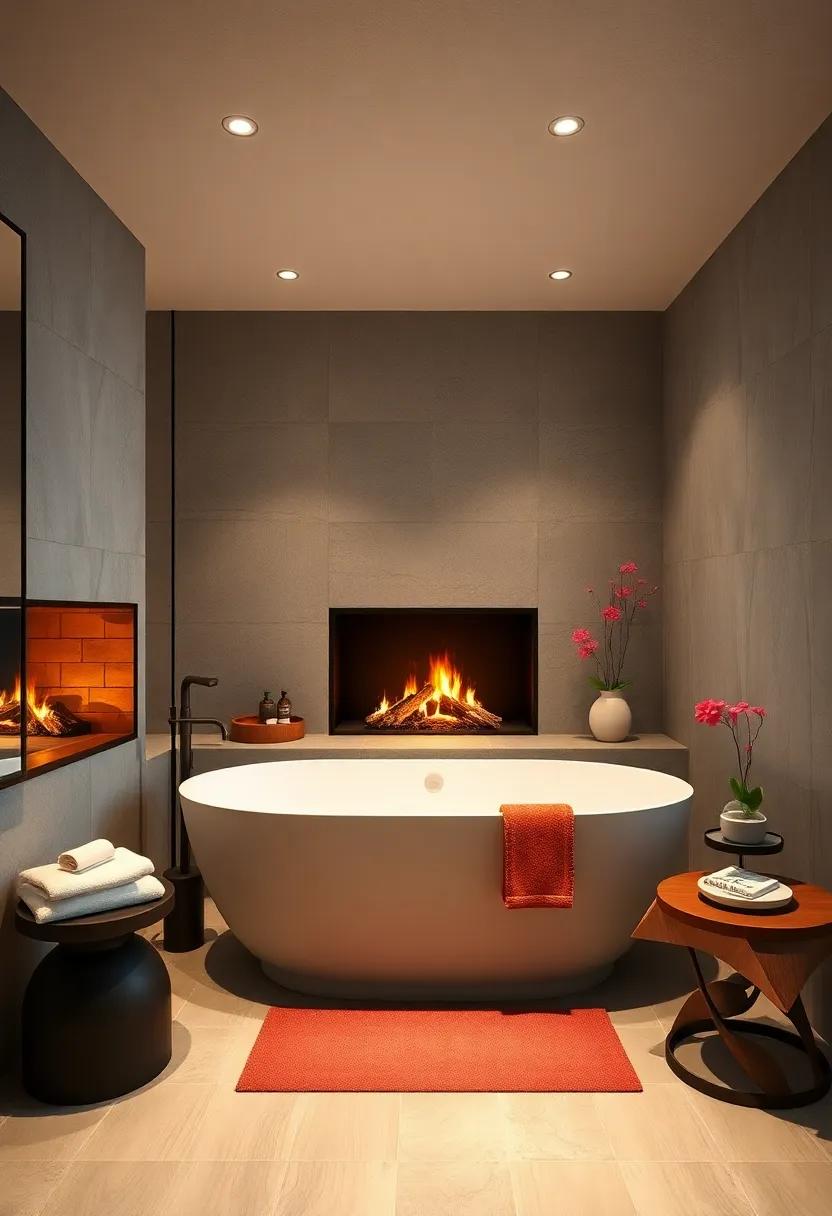 Cozy Fireplace: ⁢Add⁣ a touch of⁤ warmth and romance with‍ a freestanding tub set near a‌ stylish fireplace