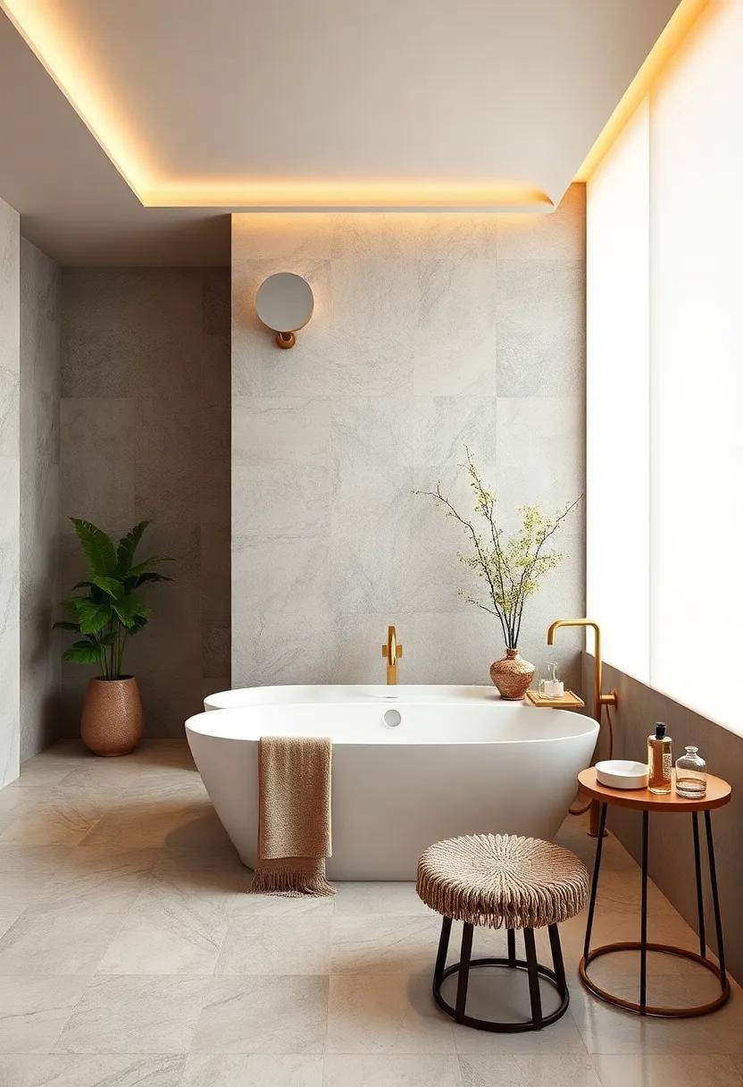 Elegant Accents: Incorporate gold or brass fixtures​ with a ‍modern tub for ⁣a touch of luxury and refinement