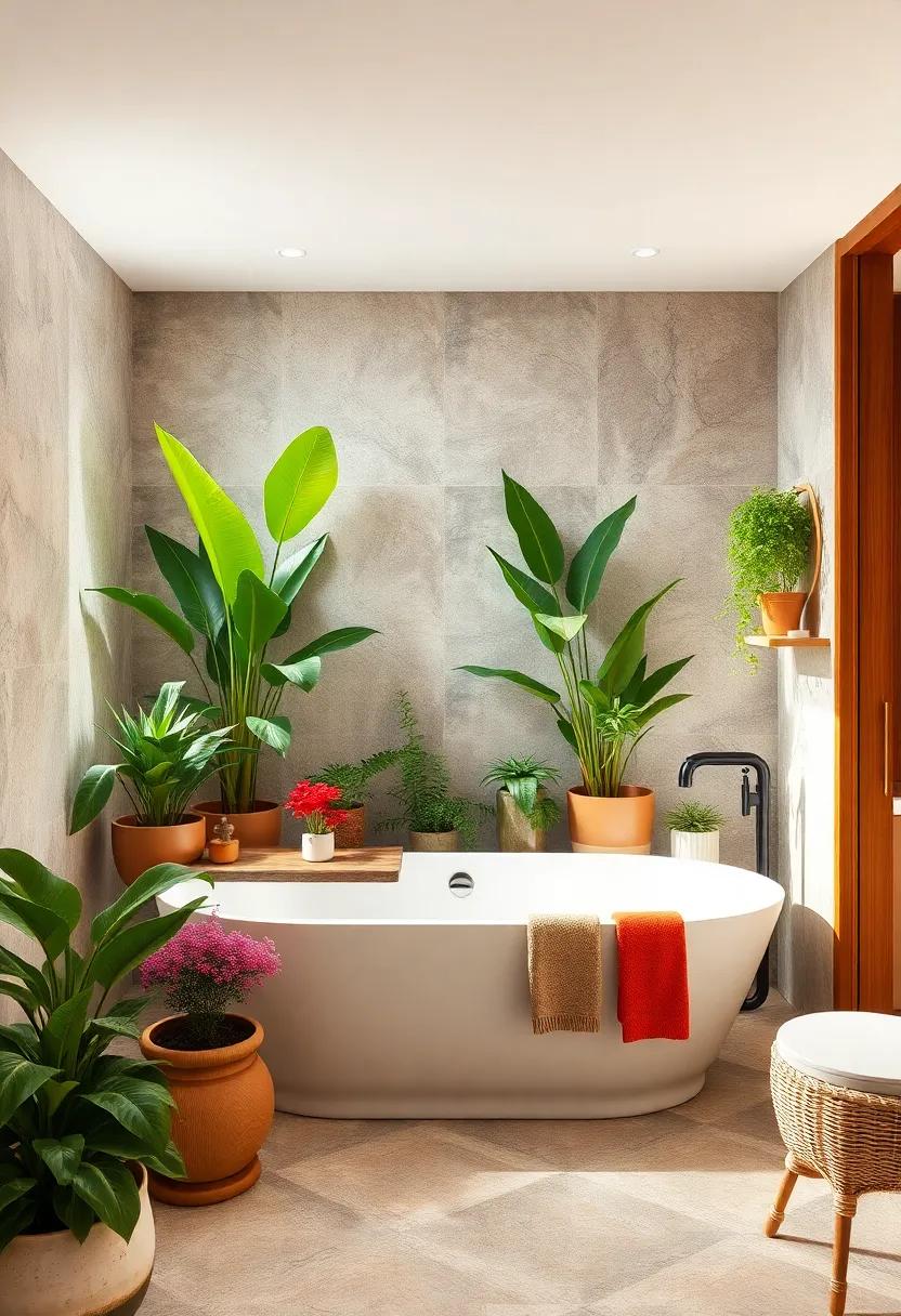 Garden⁢ Paradise: Frame your bathtub with⁤ potted plants and greenery to create a⁢ nature-inspired bathing retreat
