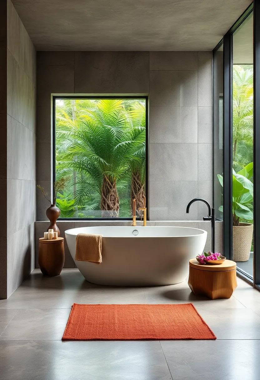 Nature's Touch: Immerse yourself ‌in tranquility ⁣with a tub positioned beside a large window,⁢ allowing views of ⁤your lush garden