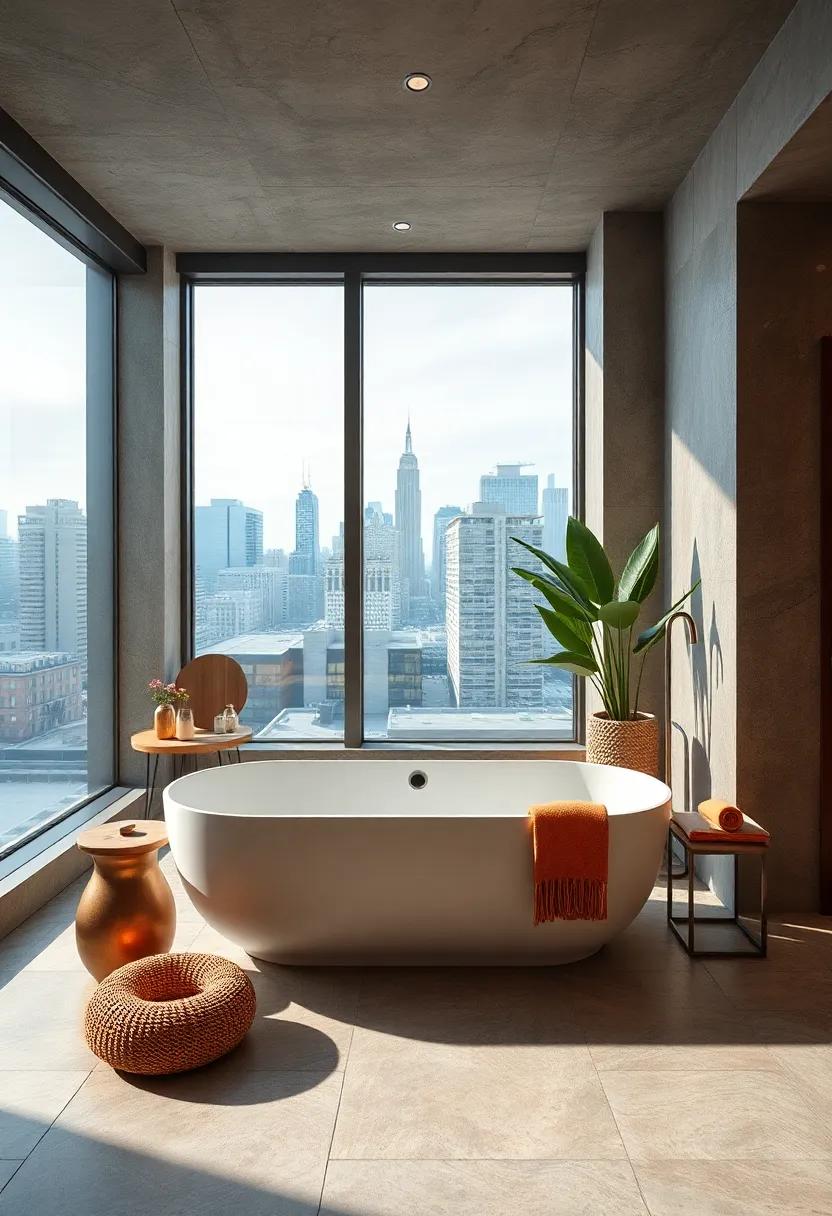 Urban Loft‌ Style:‍ Incorporate a ​modern tub with large windows showcasing city views for a ​chic urban bathing ‌experience