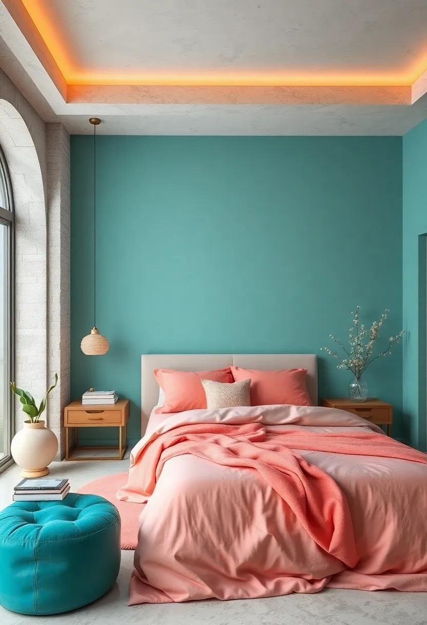 Aqua and Soft Peach: ​Experience ‍serenity with aqua tones ​paired with soft peach highlights that promise a peaceful escape