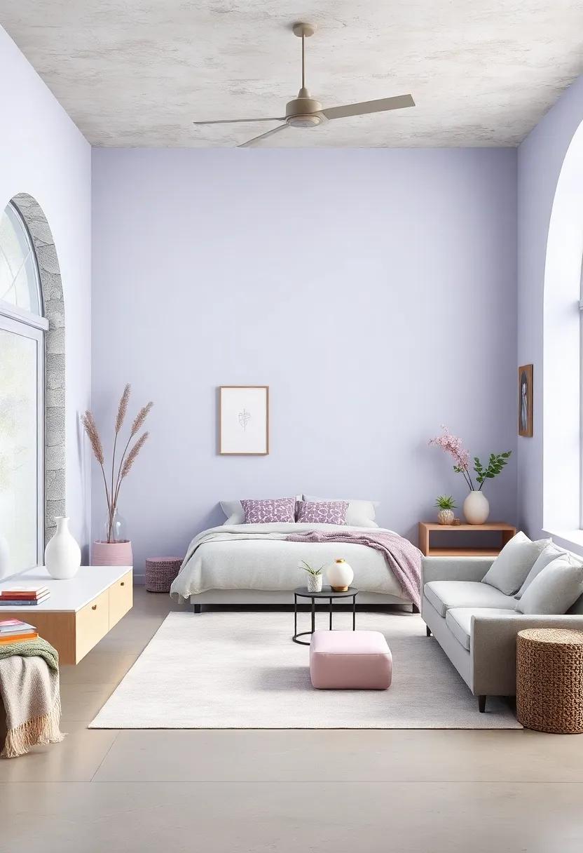 Dreamy Powder Blue and Soft Lavender: Create a calming oasis⁣ by blending powder blue walls with soft ⁣lavender ​accents for an ethereal feel