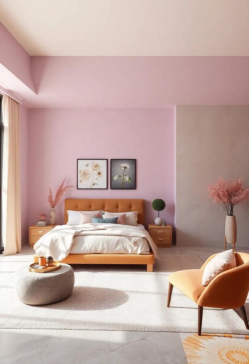 Lilac and Light Beige: Embrace subtle elegance with lilac⁤ walls and light beige accents⁤ that offer a ‌warm yet elegant retreat
