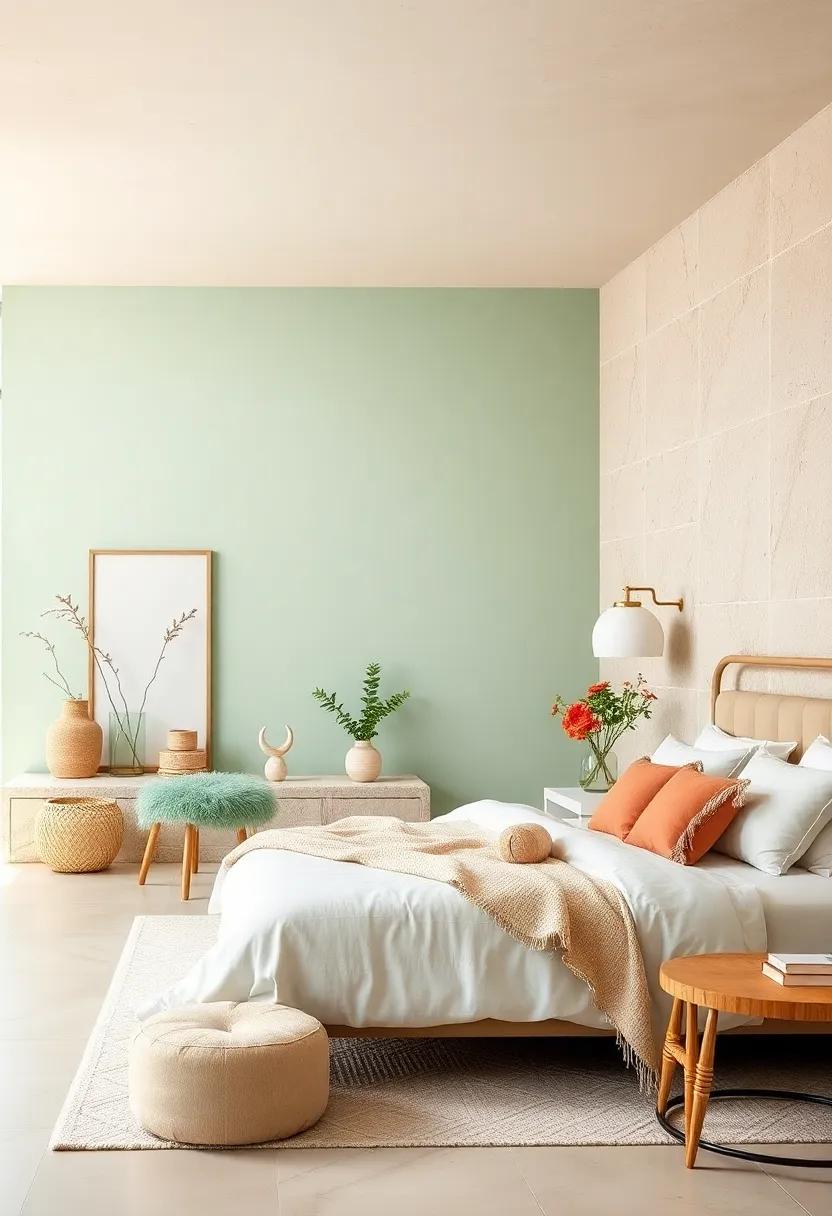 Seafoam Green and Sandy Beige: Emulate the calming seaside ⁢with‍ seafoam green walls and ⁣sandy beige accents that transport you to a tranquil shore