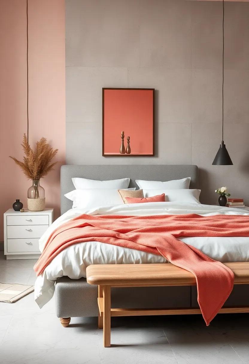Soft Coral and⁤ Cool Gray: Embrace a refreshing aesthetic by blending soft coral with cool gray, perfect for a modern retreat