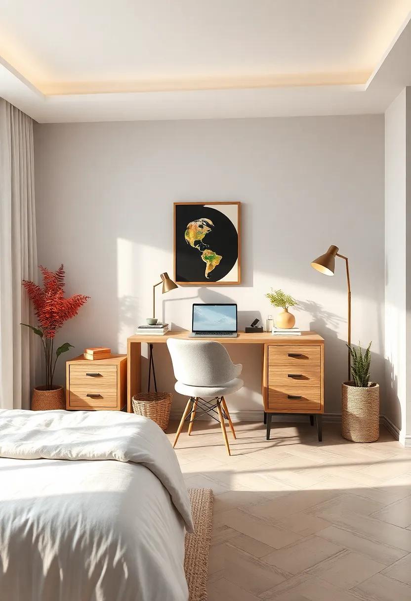 Smart Organization: Use stylish ⁢boxes‌ and baskets to ‌keep your desk tidy; organized spaces help maintain your focus and inspire a clear mindset
