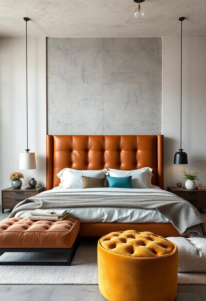 Bold Textures: A padded ​leather headboard ⁤creates depth and ‌richness, inviting you to sink ⁤into⁤ the comfort of ‌your ‍stylish sanctuary