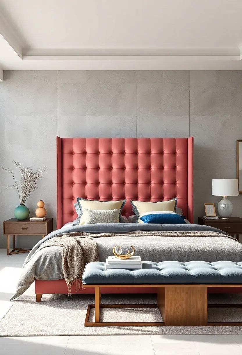 Embrace​ Elegance: A tall ⁢tufted velvet headboard paired with soft pastels ‍creates a serene retreat that's both ⁤cozy and sophisticated