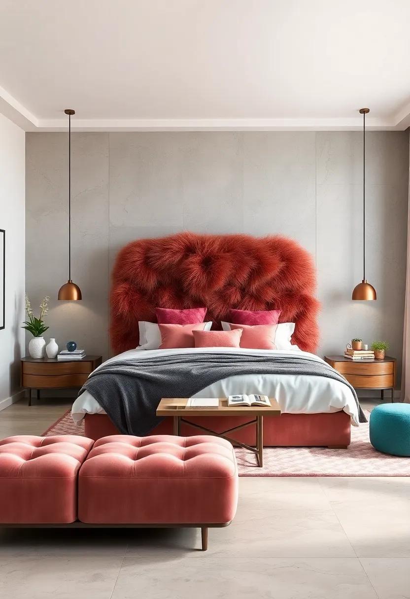 Faux Fur ⁤Delight: A plush⁤ faux fur headboard adds⁣ a touch of softness and warmth, making your bedroom a cozy haven