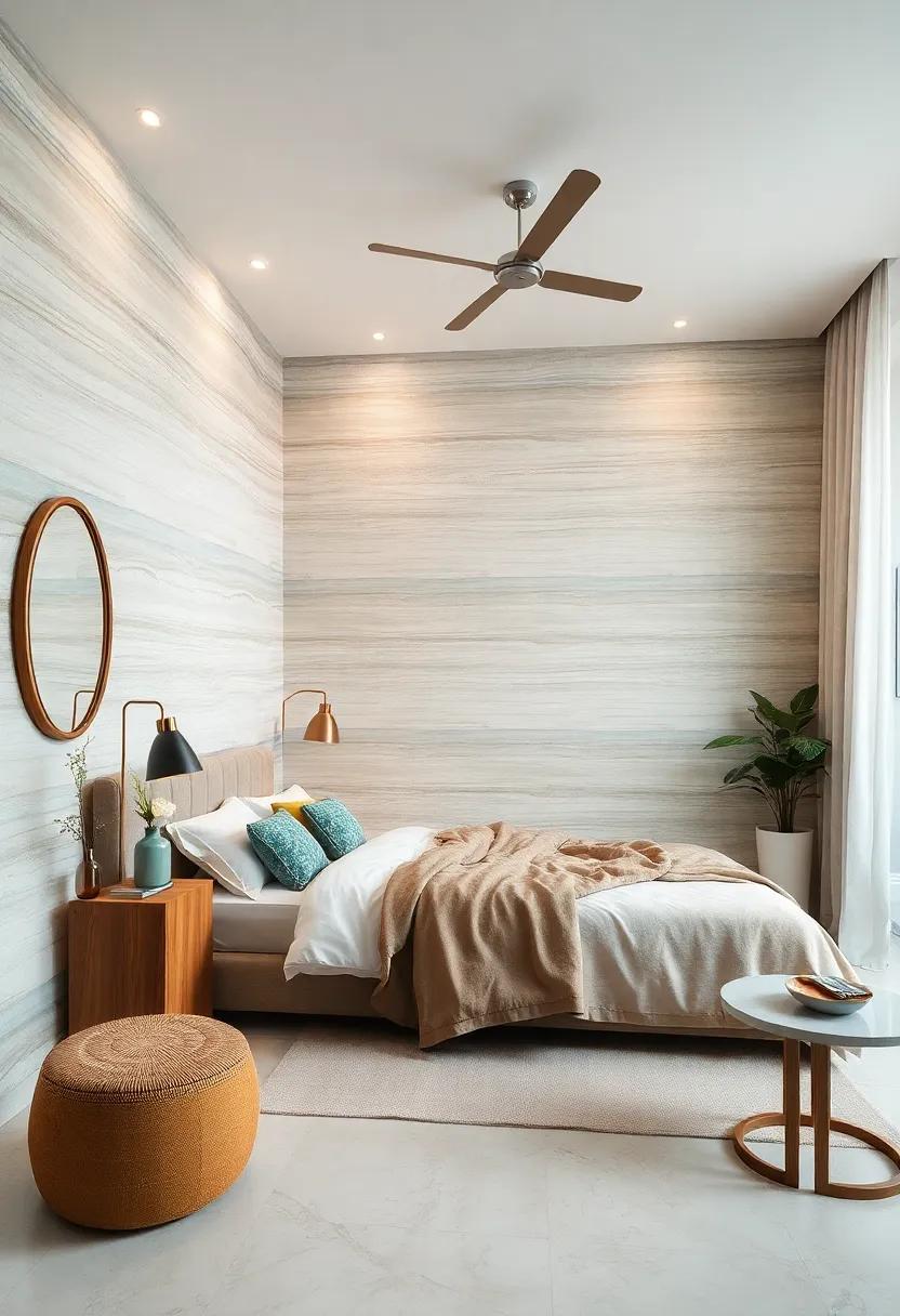 Textured Stripes: ⁤Use a textured stripe pattern ‍to add height and dimension​ to the room, making ⁤your⁢ walls‍ a statement piece