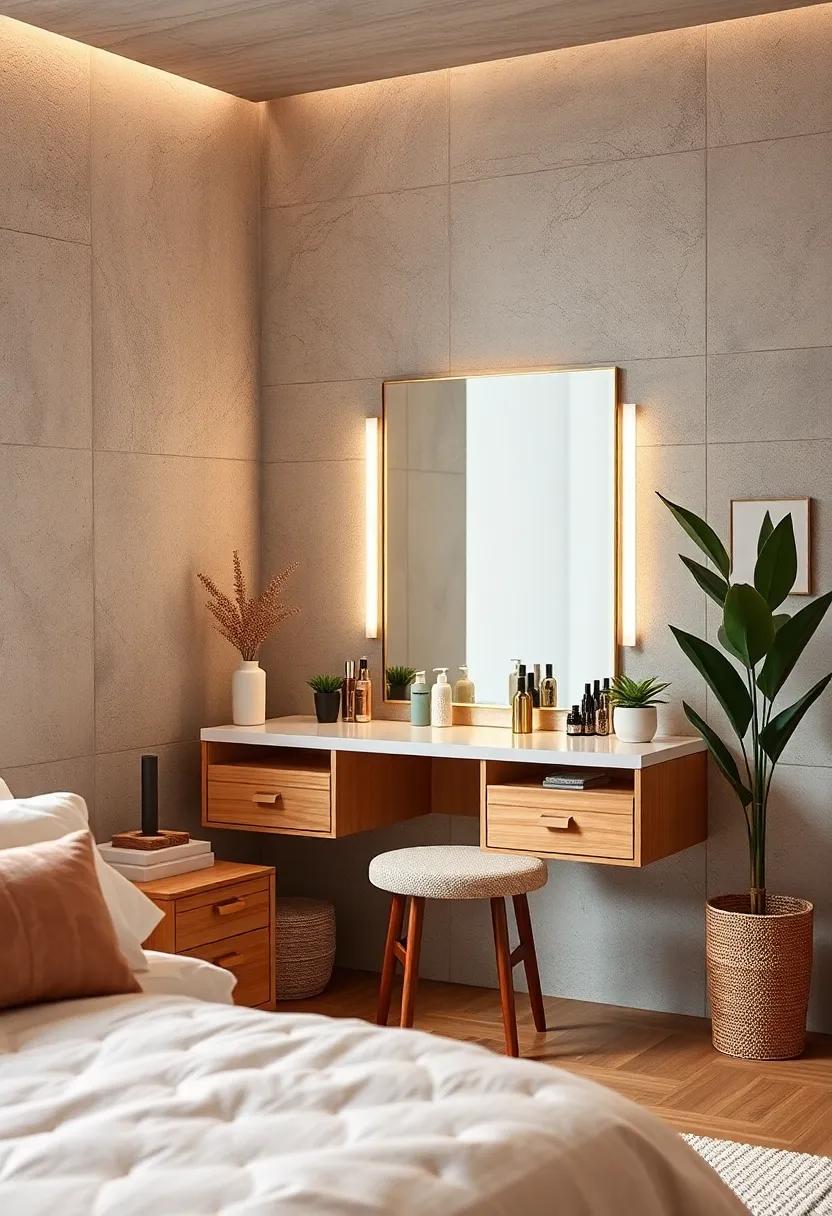 Choose a vanity mirror with built-in storage to maximize space and keep your favorite accessories right where you can​ see them