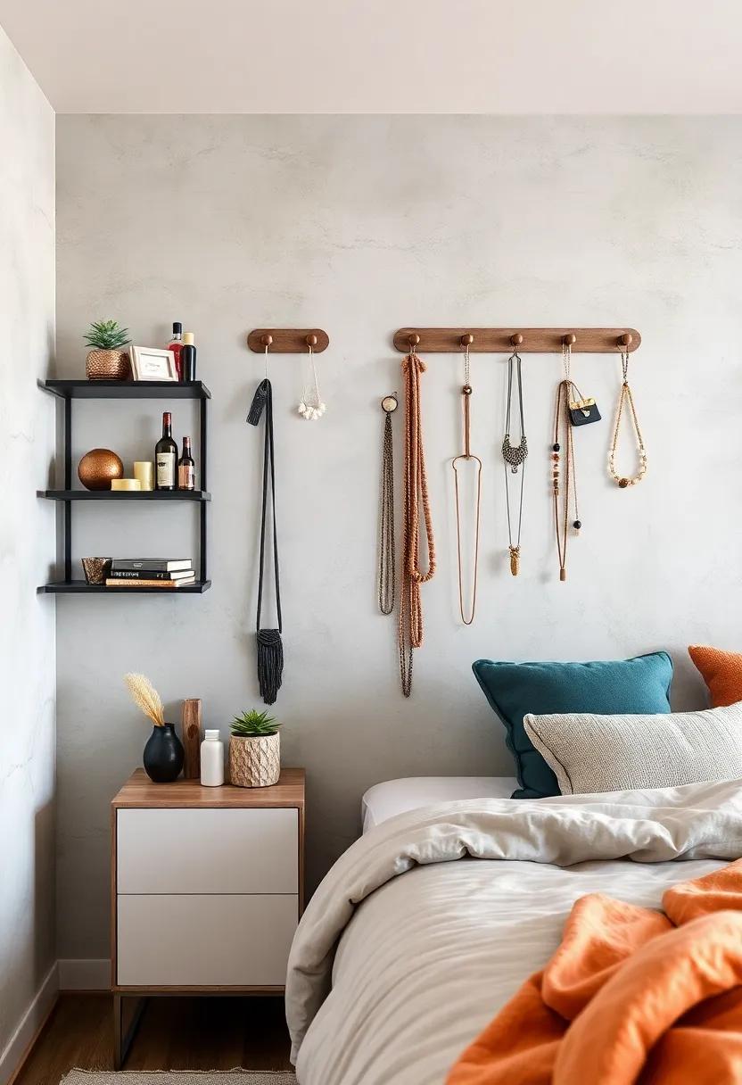 Hang ⁤decorative⁣ hooks on the wall to creatively ‍store and ‍display statement⁤ necklaces and other jewelry, keeping them tangle-free