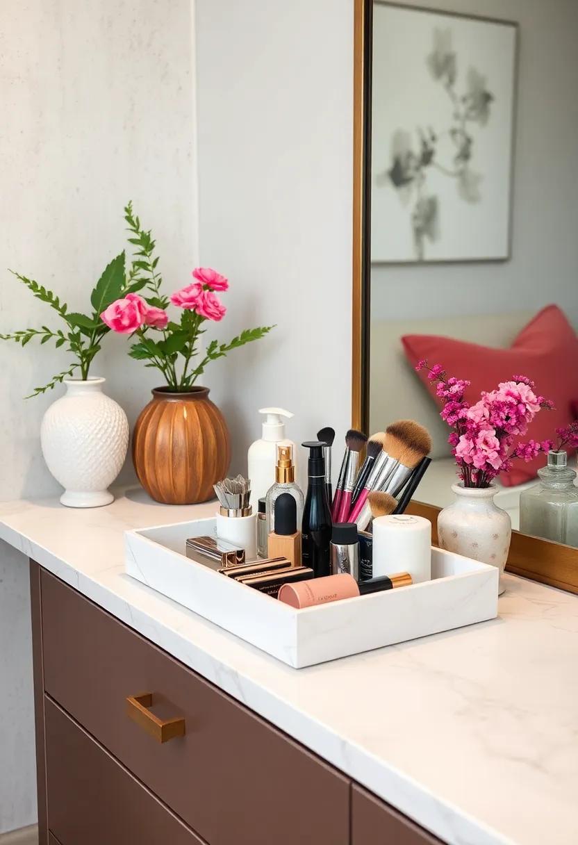 Repurpose⁢ a cutlery tray to hold makeup brushes, ⁣providing a chic and‌ structured organization solution on your dresser