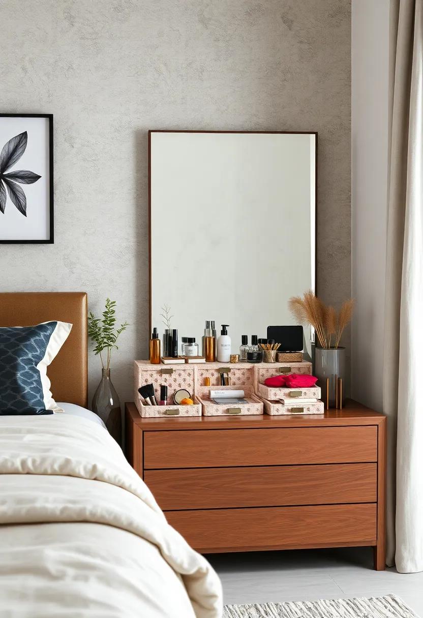 Use​ decorative boxes to group similar items​ together on your dresser, keeping ⁣your space ‌looking tidy and⁢ chic
